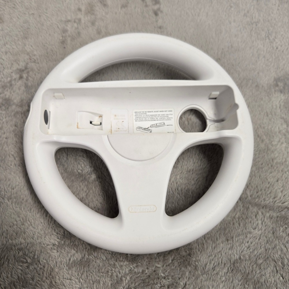 Nintendo Wii Wheel White Racing Controller Accessory RVL-024 Mario Kart - Picture 2 of 4